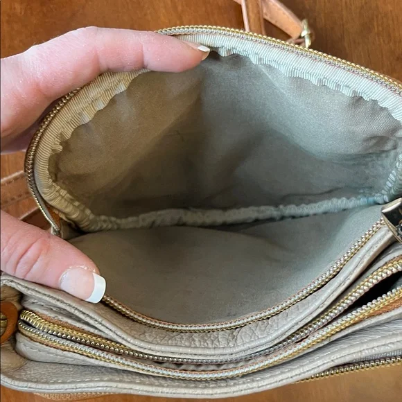 Valentina Cream Crossbody with Tan Trim and Gold Hardware - Picture 5 of 14